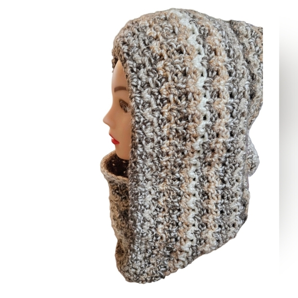 Handmade Crochet Bulky Scarf Multicolor 10 ways Puzzle Yarn Crossword Acrylic - Picture 11 of 17